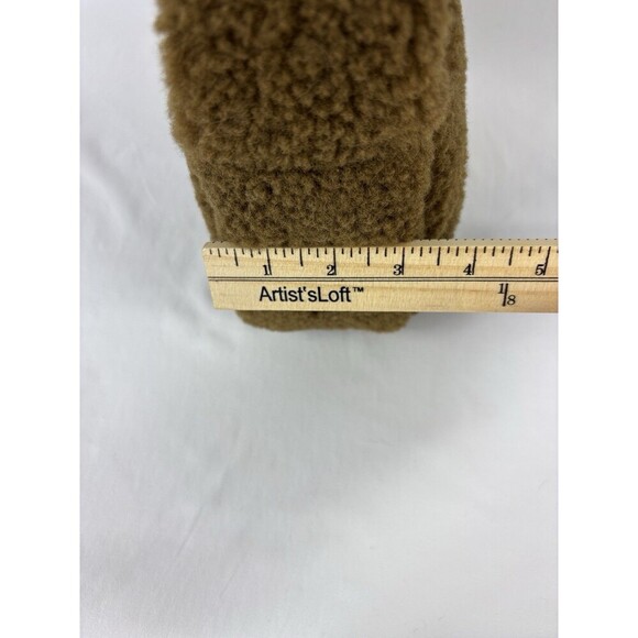 Stand Studio Minnie Fur Bag Faux Shearling Compact Teddy 2 Top Handle Brown - Picture 8 of 16
